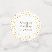 Confettis Cœurs dorés personnalisés pour mariage (Petit recto)