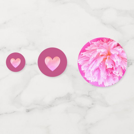 Confettis Coeurs et fleurs sur or rose (Derrière)