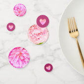 Confettis Coeurs et fleurs sur or rose (Groupe)