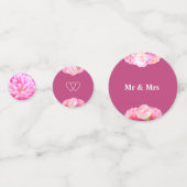 Confettis Coeurs & fleurs sur mariage or rose (Devant)