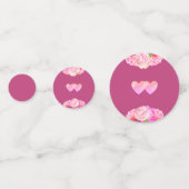 Confettis Coeurs & fleurs sur mariage or rose (Derrière)