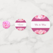 Confettis Coeurs & fleurs sur rose or & mariage blanc (Devant)