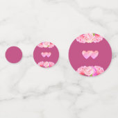 Confettis Coeurs & fleurs sur rose or & mariage blanc (Derrière)