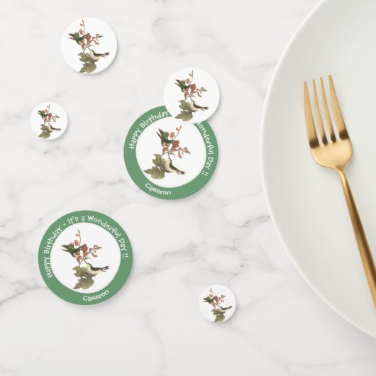 Confettis Colibri à gorge rubis, anniversaire ou autre (Groupe)