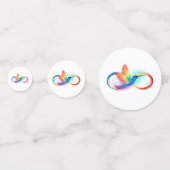 Confettis Colibri arc-en-ciel avec symbole Infinity (Devant)