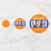Confettis Collage photo Orange and Blue Graduation Custom (Derrière)
