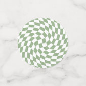 Confettis Collection de mariage Vert Sauge à carreaux déform (Petit recto)