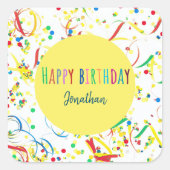 Confettis coloré Autocollant de custom (Devant)