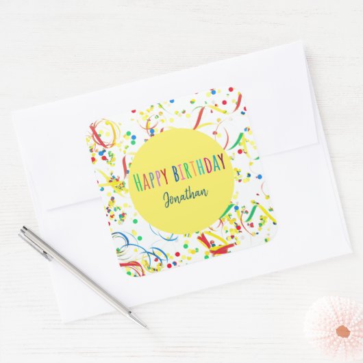 Confettis coloré Autocollant de custom (Enveloppe)