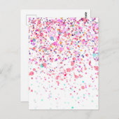 Confettis Colorés Carte Vierge Personnalisable pou (Devant / Derrière)