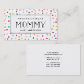 Confettis colorés | Cartes de visite maman (Devant / Derrière)