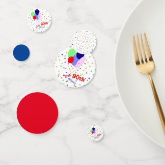 Confettis Colorful Joyeux 90e Anniversaire Ballons