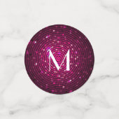 Confettis Conception de Monogramme Disco Party Rose. (Petit recto)