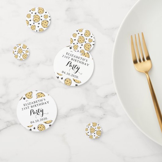 Confettis Cookies, Coeurs, Anniversaire (Groupe)