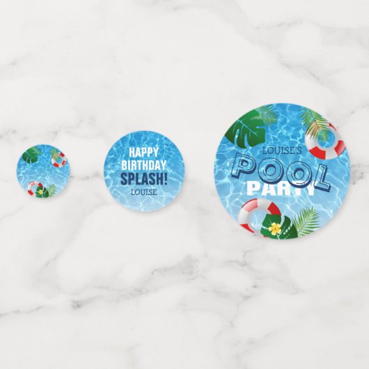 Confettis Cool "Pool Party" Birthday Splash ! (Derrière)
