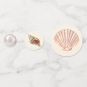 Confettis Coques d'huîtres de mer, étoiles & perles sur tabl (Devant)