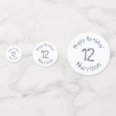 Confettis Corde marine noeuds bleu blanc anniversaire person (Devant)