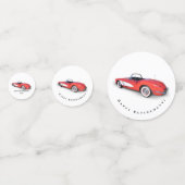 Confettis corvette convertible rouge rétro (Devant)