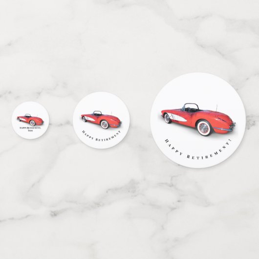 Confettis corvette convertible rouge rétro (Devant)