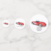 Confettis corvette convertible rouge rétro (Derrière)