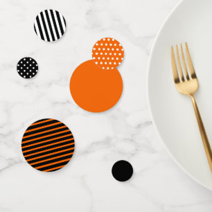 Confettis Couleurs d'Halloween avec rayures et points