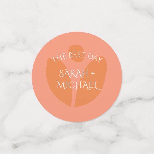 Confettis Couleurs modernes Mariage Collage (Petit recto)