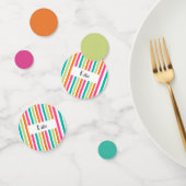 Confettis Couleurs pastel arc-en-ciel bandes verticales rétr (Groupe)