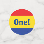 Confettis Couleurs primaires Fête d'anniversaire de l'enfant (Petit recto)