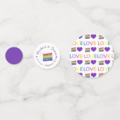 Confettis Coupe de gâteau Mariage arc-en-ciel Coeur pourpre  (Derrière)