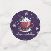 Confettis Coupe de Noël de chocolat chaud | Pourpre (Petit recto)