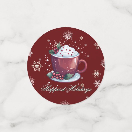 Confettis Coupe de Noël de chocolat chaud | Red (Petit recto)