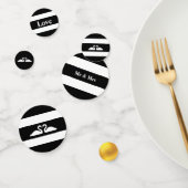 Confettis Couple de cygne sur mariage noir et blanc (Groupe)