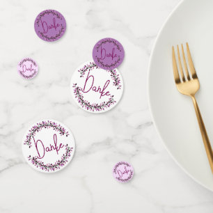 Confettis Couronne de feuilles violettes chic typographie Da