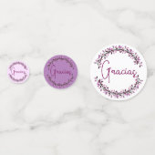 Confettis Couronne de feuilles violettes chic Typography Gra (Devant)