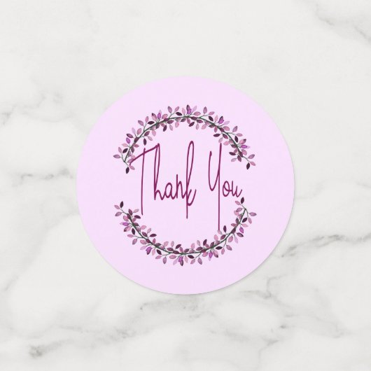 Confettis Couronne de feuilles violettes Chic Typography Mer (Petit recto)