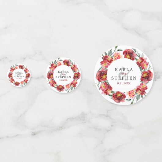 Confettis couronne de fleurs rouge foncé (Derrière)