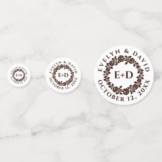 Confettis Couronne de rose intégrée sur mariage en papier kr (Derrière)