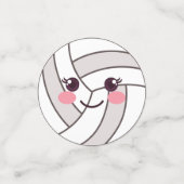 Confettis Coute Kawaii Volleyball Ball Emoji Anniversaire (Petit recto)