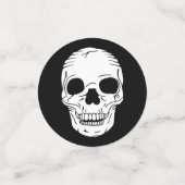 Confettis Crânes et Rose Mariage de goth noir et blanc (Petit recto)