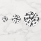 Confettis Crânes Noir & Blanc Squelette Fête de Crânes (Derrière)