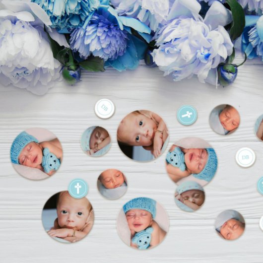 Confettis Croix Bleue et Blanche - Photo - Baptême