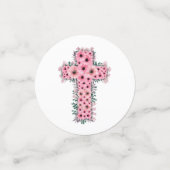 Confettis Croix Chic Première Sainte Communion Fille Fleur r (Petit recto)
