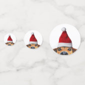 Confettis Curieux mignon chien drôle avec chapeau de Père No (Devant)