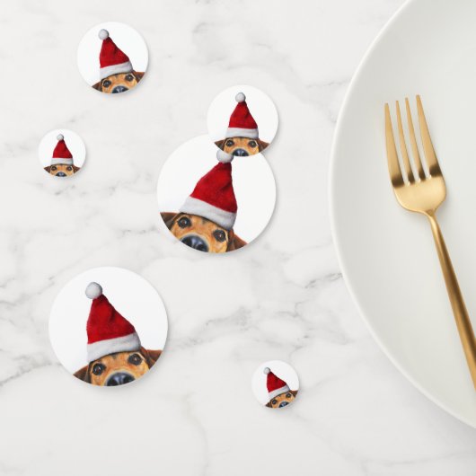 Confettis Curieux mignon chien drôle avec chapeau de Père No (Groupe)