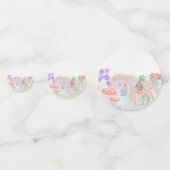 Confettis Custom Kids Artwork, deux mignonnes souris, fleurs (Derrière)