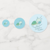 Confettis Cute Baby shower de tortue de mer Kawaii Blue Boy (Devant)