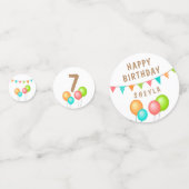 Confettis Cute Balloon Bunting Flag Chalkboard Kid Birthday (Derrière)