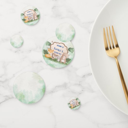 Confettis Cute Bear squirrel jungle tropicale fête d'anniver (Groupe)