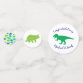 Confettis Cute Dinosaur Baby shower Dino Blue et Green Boy (Devant)