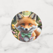 Confettis Cute Fox avec arc vert et rose (Petit recto)